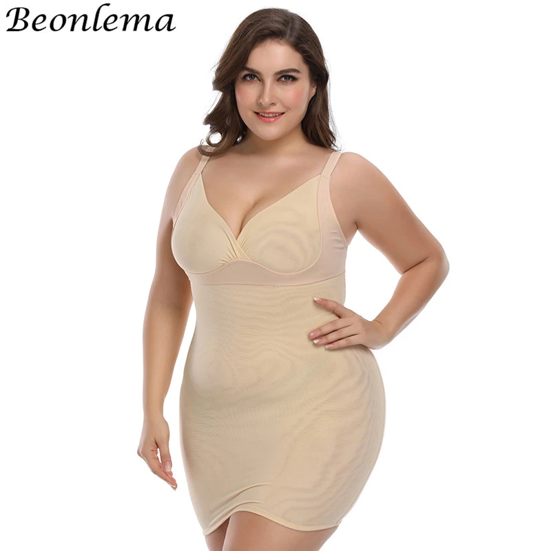 Beonlema Petticoat Woman Sexy Bodysuit Bodyshapers Full Slip Dress Backless Clothes For Women Underskirt Plus Size 5XL|Full Slips| - AliExpress