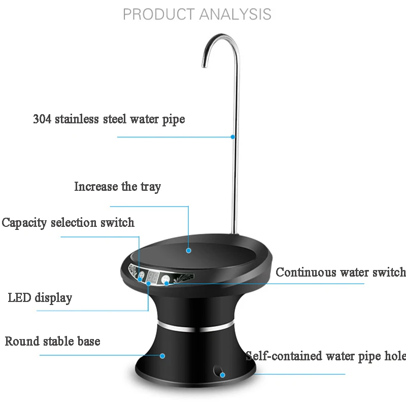 Bottled Water Pumping USB Rechargeable Water Dispenser Household Electric Pure Bucket Water Pressure Wireless Water Pump Bottled Water Pumping USB Rechargeable Water Dispenser Household Electric Pure Bucket Water Pressure Wireless Water Pump