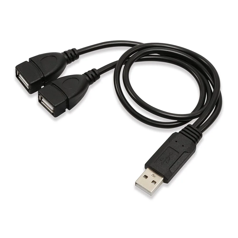 Универсальный USB 2,0 Мужской Двойной Флеш-накопитель USB с гнездовым разъем сплиттера 2 Порты и разъёмы usb-хаб адаптер для кабеля для передачи данных Шнур для портативных компьютеров