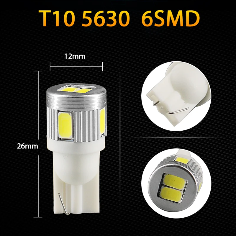 2 шт. светодиодные лампы HLXG 5630 6SM T10 W5W с клиновидным цоколем 194 168 2825 задние фонари