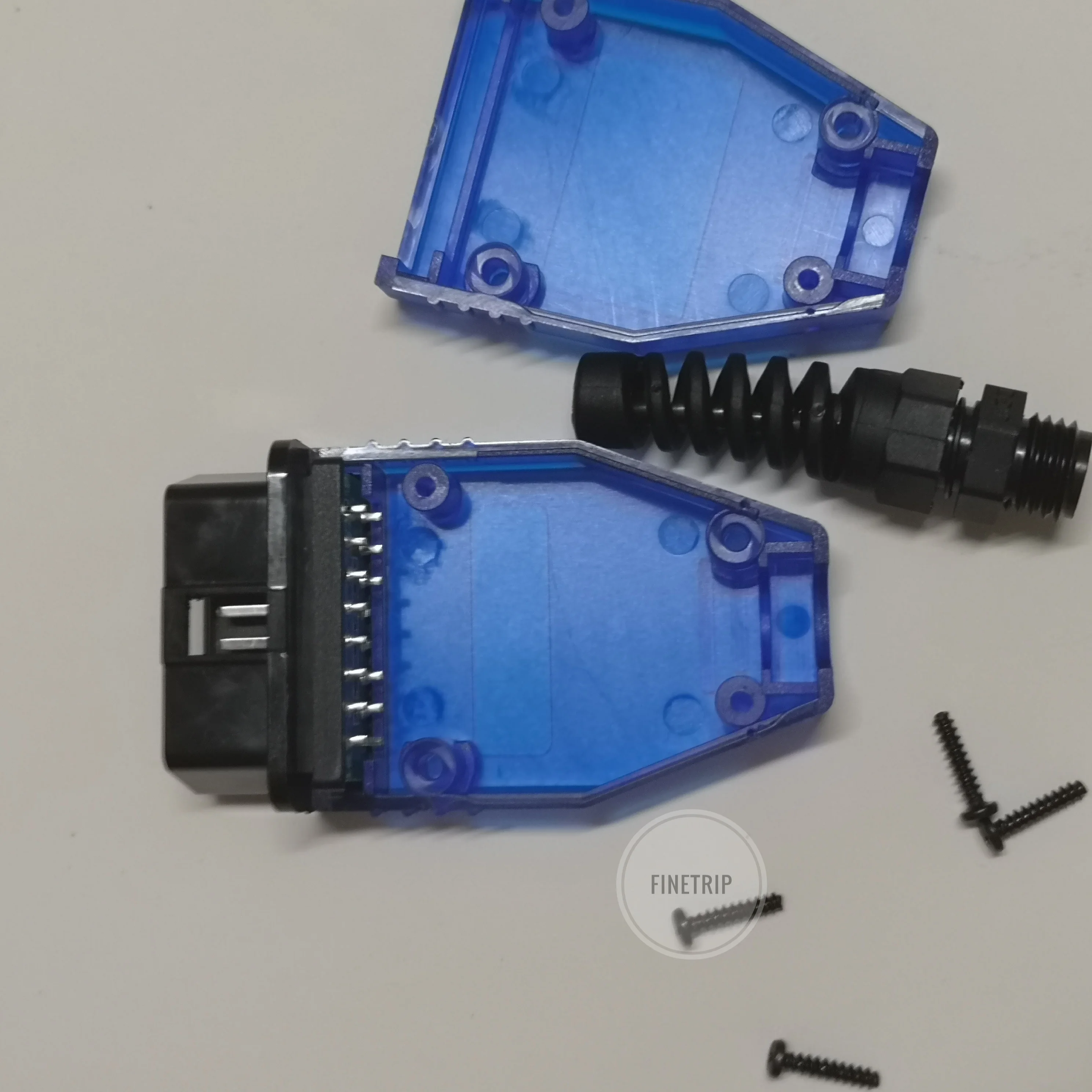 10 шт./лот FINETRIP OBD2 16Pin штекер разъема адаптера J1962 OBDII проводка оболочки прозрачный белый/синий/черный