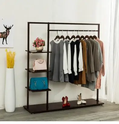 Hangers floor-to-ceiling bedroom hangers indoor iron coat and hat rack home simple single-lever clothes rack.