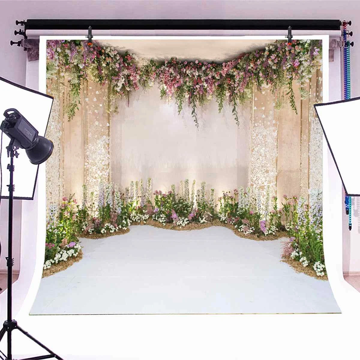 3x5/5x7/7X7FT виниловая розовая Цветочная стена пол фотография Фон свадебный снимок, фон для фото реквизит студия