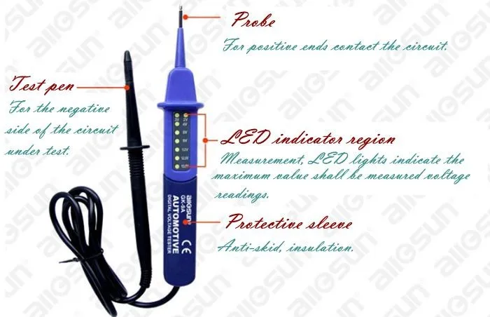 Автомобильный тестовый карандаш, автомобильный тестовый свет, авто электрический детектор, инструменты для ремонта авто