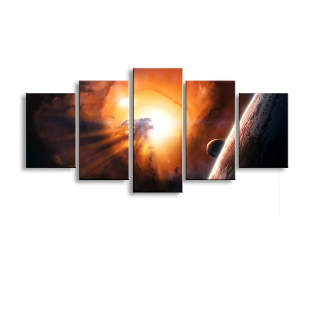 Us 16 53 5 Off 5 Pieces High Definition Print Eye Of The Univers Canvas Oil Painting Poster And Wall Art Living Room Picture Xy 5 Painting Amp