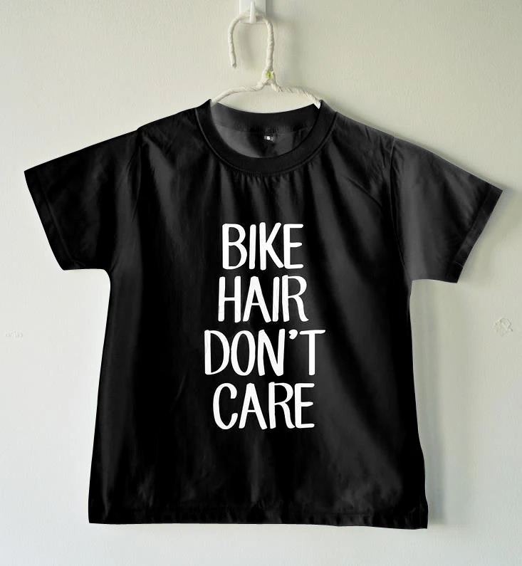 

Bike hair don't care print Kids tshirt Boy Girl t shirt For Children Toddler Clothes Funny Tumblr Top Tees Drop Ship CZ-37