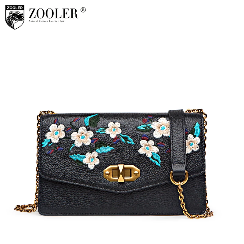 

hot ZOOLER 0-profit! genuine leather bag shoulder messenger bags small flower pattern woman bags designer bolsa feminina #B229