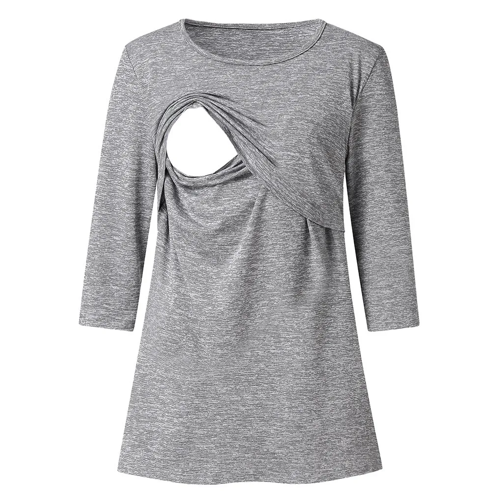 

Women's Maternity Nursing Seven Quarter Sleeve Casual Top Breastfeeding Blouse maternity clothes maternity tops nursing top new