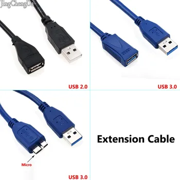 

JCD USB 2.0 USB 3.0 Cable Type Male to Female Micro Connector Extension Printer Mobile HDD Sync Data&Charging Adapter