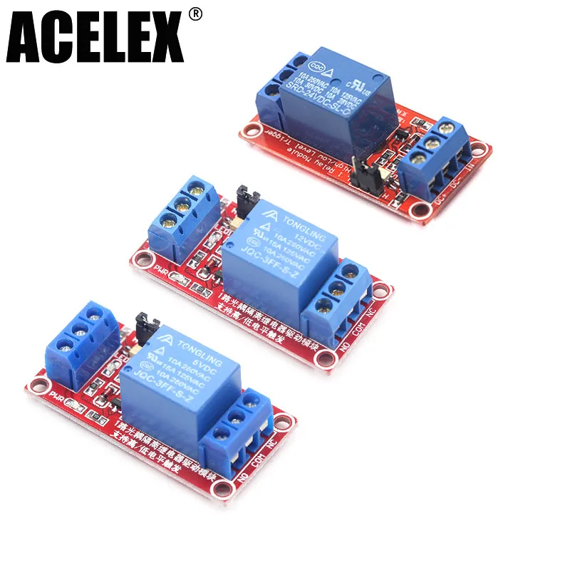 

One 1 Channel 5V 12V 24V Relay Module Board Shield With Optocoupler High And Low Level Trigger Power Supply Module