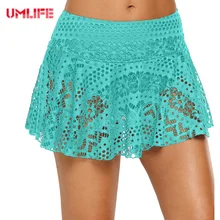UMLIFE новая пляжная юбка женский s кружевной купальник с отверстиями пляжные шорты юбка женская нижняя Спортивная Йога эластичные шорты плоский угол