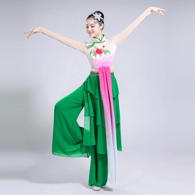 Китайский костюм hanfu классический танцевальный для женщин и взрослых элегантная