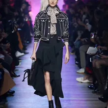 Высокое качество Новая мода жемчуг тяжелой промышленности горячей бурения листья тенденция street свободные короткие для женщин Кост