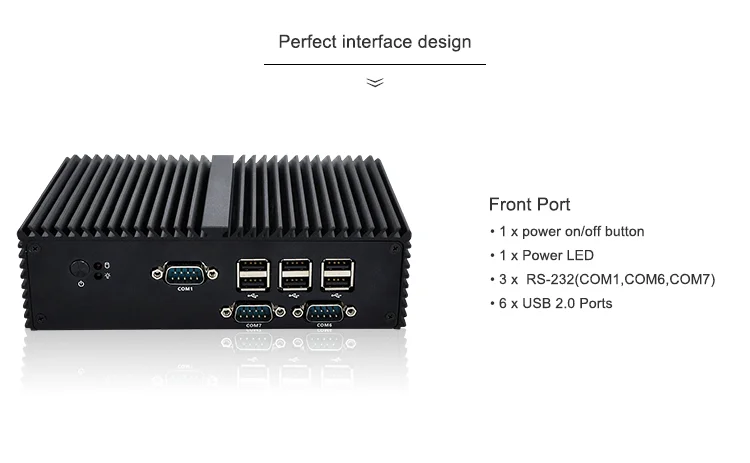 Qotom mini PC Qotom-Q190X 7 RS232 dual Lan 8 USB celeron J1900 quad core Безвентиляторный X86 POS киоск IPC компьютер