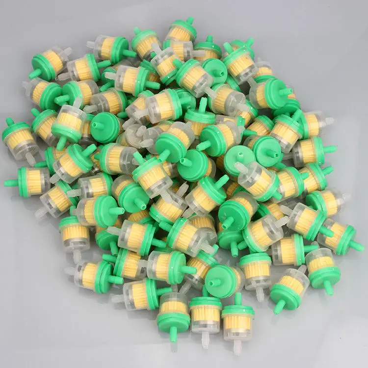 

New 100pcs Universal Gas Oil Fuel Filter For 50cc 70cc 90cc 110cc 150cc 250cc China Atv Dirt bikes Go Karts Scooters Motorcycle