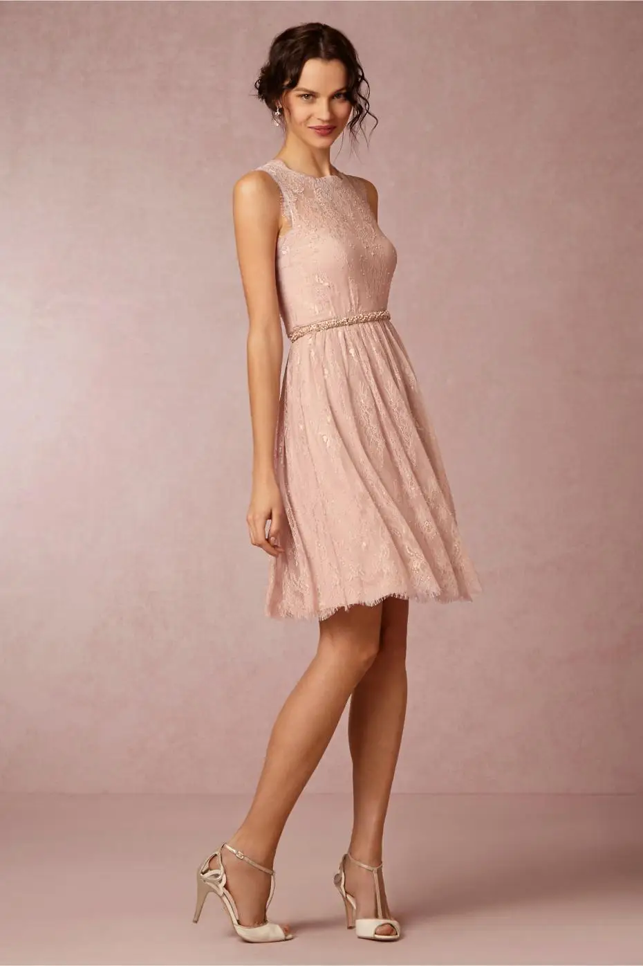 pale pink party dress