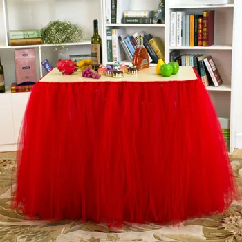 

Table skirt, fluffy gauze table dress, birthday party festive dessert table tablecloth decoration Width 91.5cm * Height 80cm
