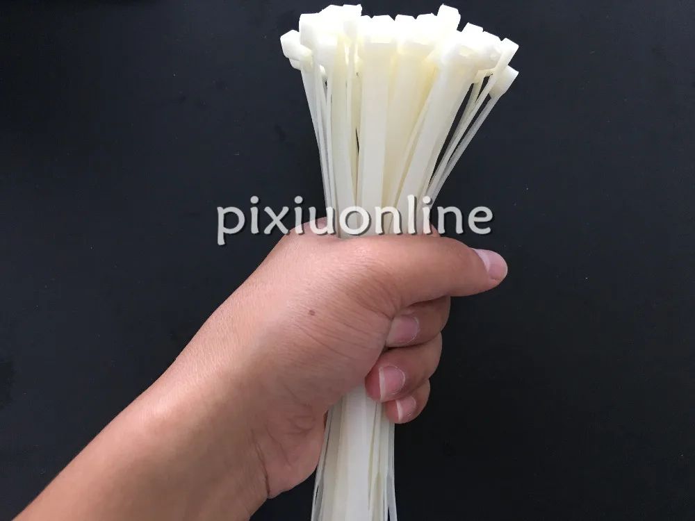 50 개/갑/팩 DS176B 8*250mm 너비 5.1mm 공장 표준 자동 잠금 흰색 나일론 케이블 타이 와이어 우편 넥타이 손실 미국에서 판매