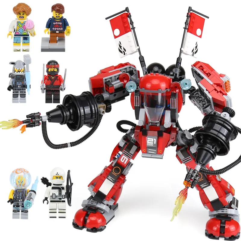

Lepin 06052 Ninjagoing Movie Fire Mech Robot Building Blocks Bricks Educational Toys As Kids Gift Compatible legoing 70615