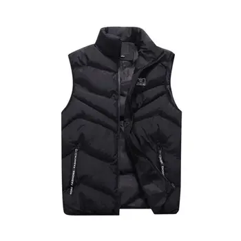 

Plus Size Mens Sleeveless Vest Jacket Winter Autumn Fashion Casual Slim Coat Men's Solid Zipper Pockets Vest Men Waistcoat