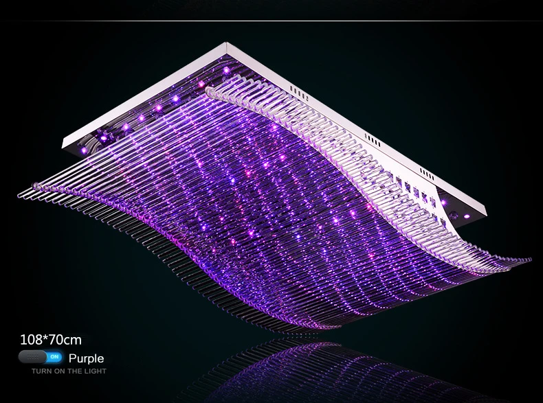 Luxury 4 Color Smooth Sailing Led Lamp K9 Crystal Modern Square Led Ceiling Lights (7)