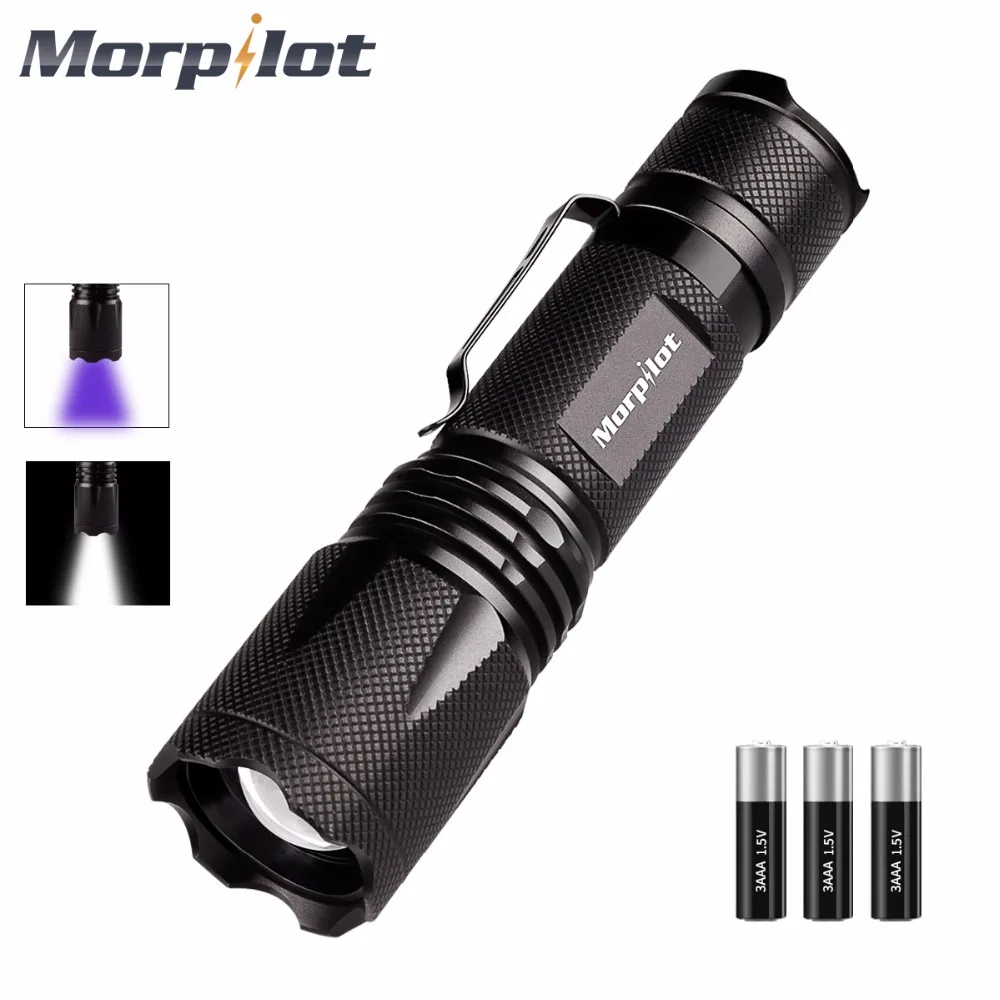 Morpilot 2in1 Ultraviolet Tactical Flashlight 500LM Bright 4 Modes with