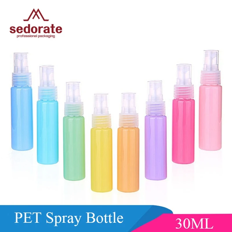 Sedorate 50 шт./лот ПЭТ пластиковые многоразовые бутылки для косметики пустые бутылки с распылителем 30 мл туман автомайзеры контейнеры ZM009-2