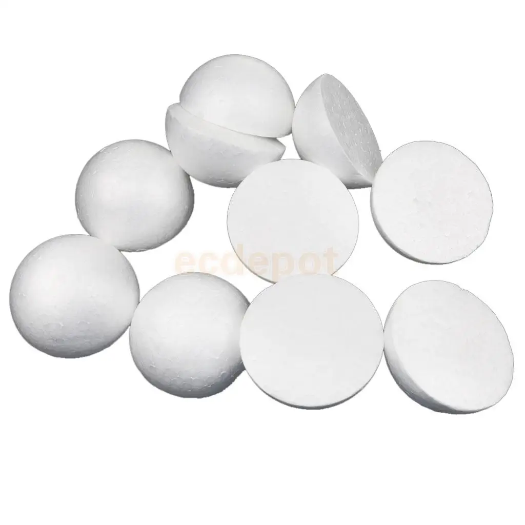 MagiDeal White Half Round Styrofoam Balls Craft Balls Ornament for Crafting Modeling DIY Painting Christmas Party Decoration