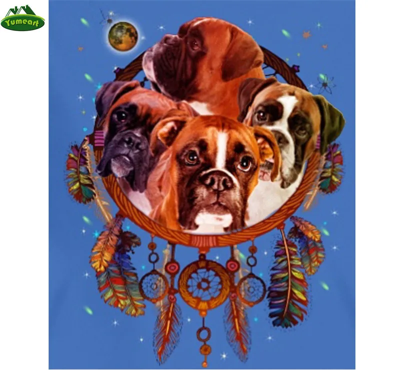 

YUMEART Diamond Painting Cross Stitch Puppy Pattern Picture Set for Embroidery Dogs Baby Diamond Mosaic Dream Catcher Best Gifts