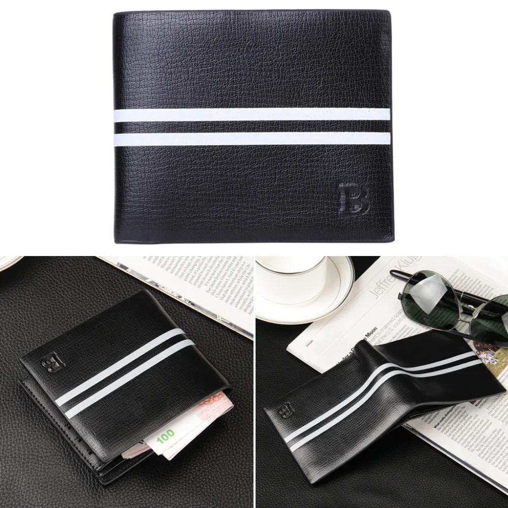 

Men's Faux Leather ID Credit Card Holder Clutch Wallet Bifold Coin Purse Pockets