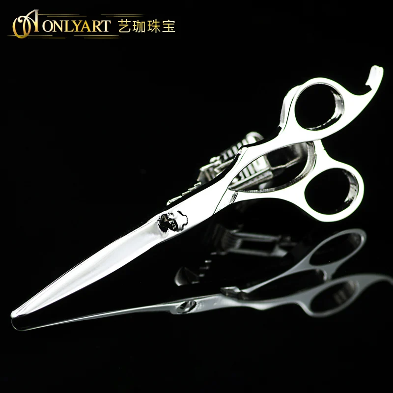 

OnlyArt accessories novelty tie bar scissor silver pin for men clip for tie high quality free shipping