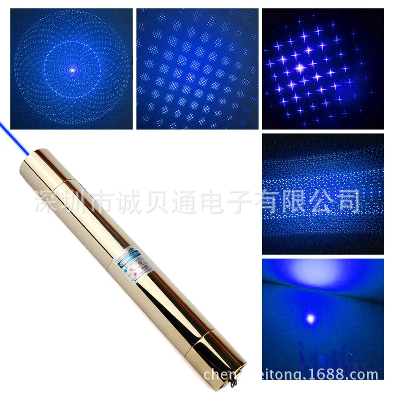 

2000M range aviation aluminum material laser flashlight local gold 5mW blue high power luxury version laser light