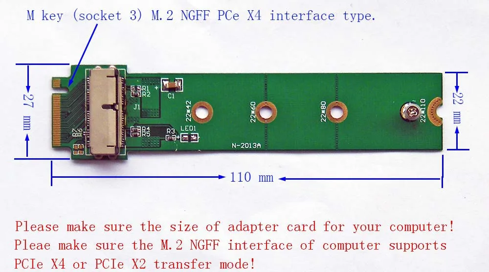 

M.2 NGFF X4 to 2013 2014 2015 apple MacBook Air A1465 A1466 MacBook Pro A1502 A1398 Mac Pro ME253 MD878 SSD adapter card