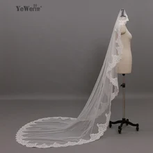 Свадебные Длинные Кружевные летающие вуали Свадебные вуали 3 м* 1,6 м счетчики Фата, свадьба Mantilla мусульманская Вейл свадебная фата