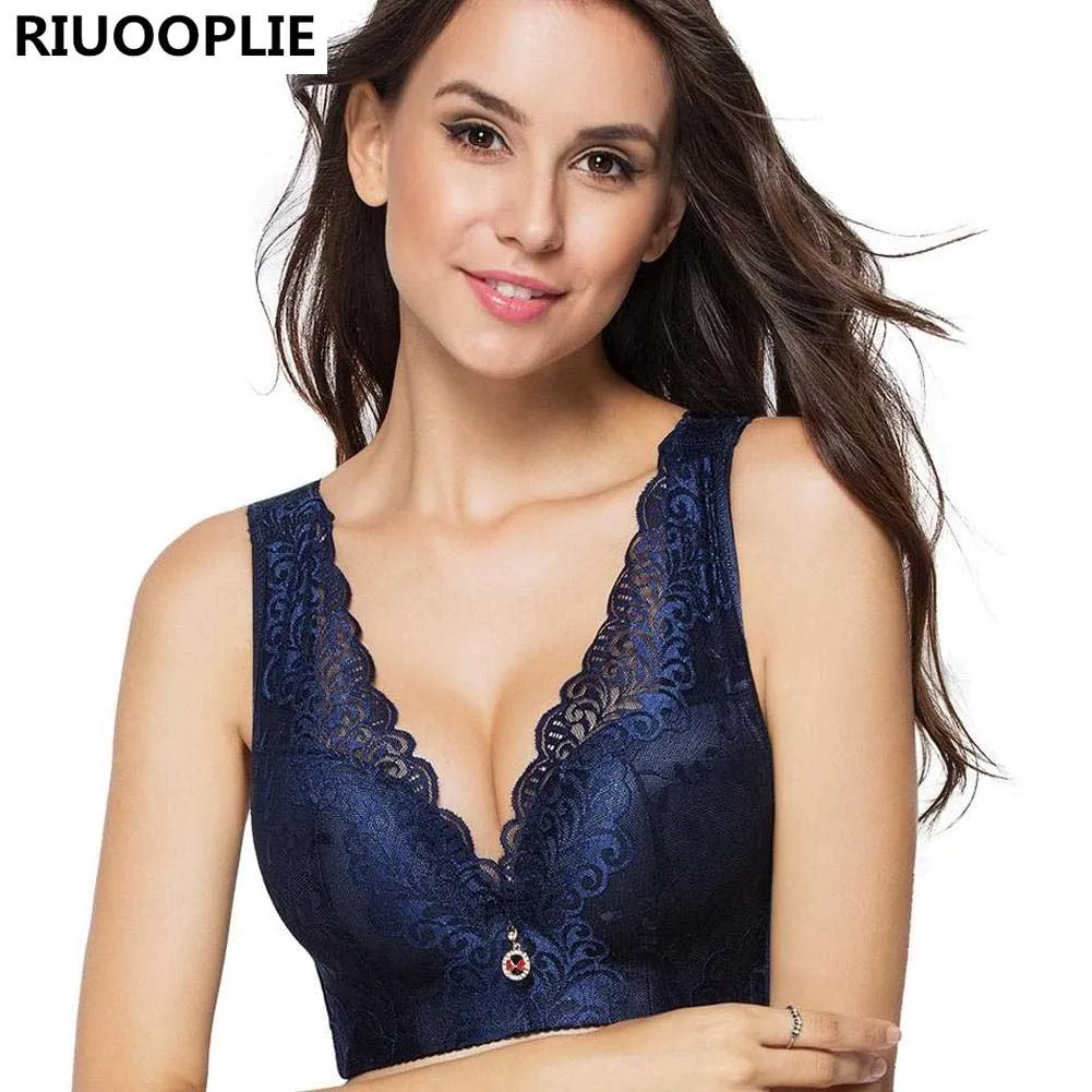 

RIUOOPLIE Women Vest Bra Brassiere Wire Free E Cups Push Up Bras Women Underwears