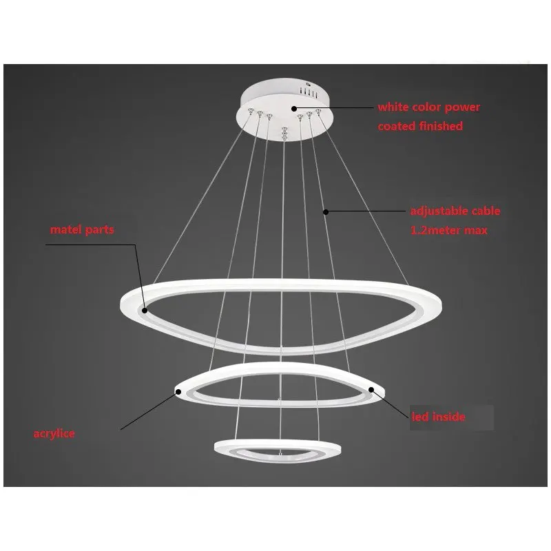 Люстры треугольной формы для домашнего освещения, AC85-265V, столовой, гостиной, внутреннего освещения, акриловые подвески, люстра