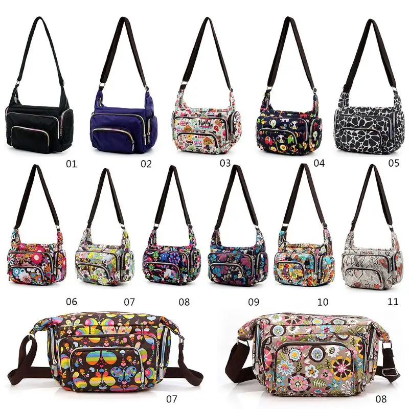 

THINKTHENDO Women Waterproof Nylon Printing Handbag Mummy Bags Satchel Messenger Crossbody Shoulder Bag Purse Tote
