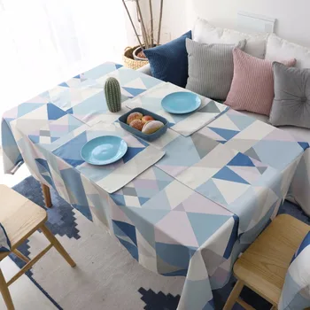 

Nordic Geometry Waterproof Table Cloth Round Rectangular Coffee Table Living Room Restaurant Tablecloth Multifunction Cove