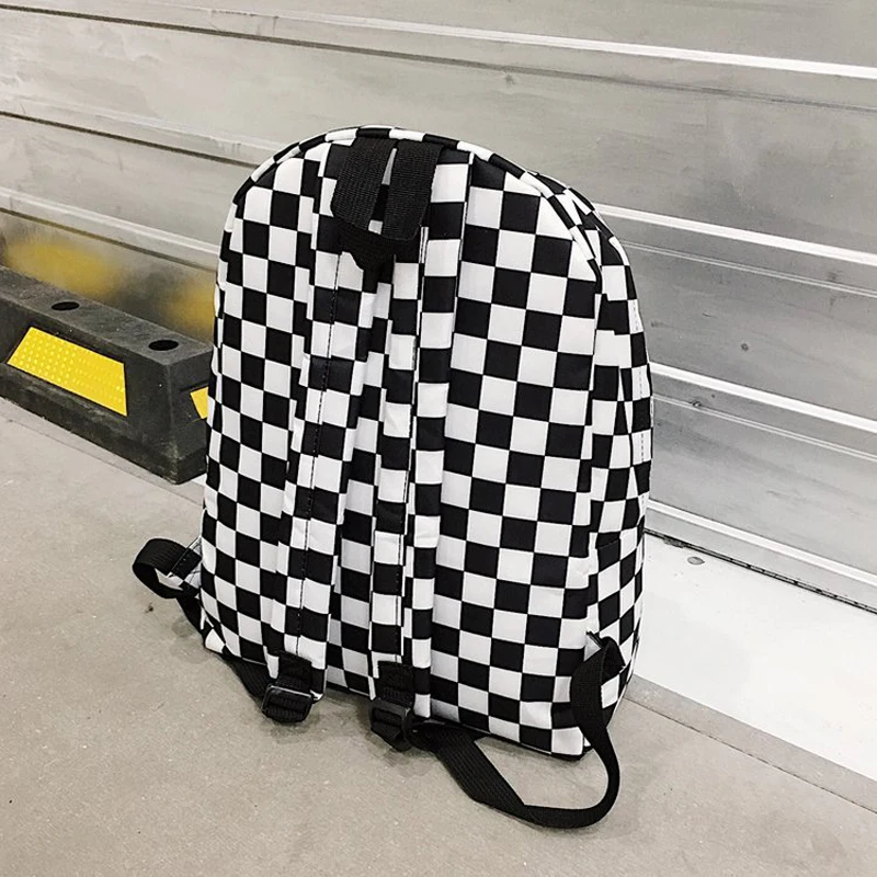 2019 Unisex Plaid Nylon mujer de viaje mochila para portátil libro mochilas Femenina de la escuela Casual mochila bolsa Rugzak