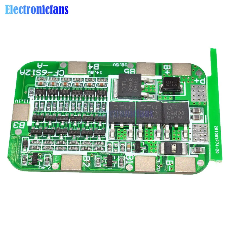 

6S 15A 24V PCB BMS Overcurrent Short Circuit Overcharge Protection Board For 6 Pack 18650 Li-ion Lithium Battery Cell Module