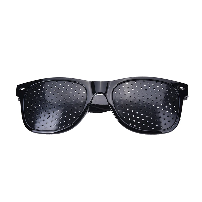 

Black Unisex Vision Care Pin hole Eyeglasses Pinhole Glasses Eye Exercise Eyesight Improve plastic