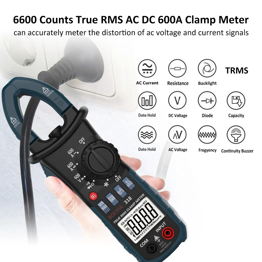 

Current Clamp Meter BF318 pliers ammeter Resistance Capacitance Tester AC DC amperimetric clamp multimeter ampere UT210E