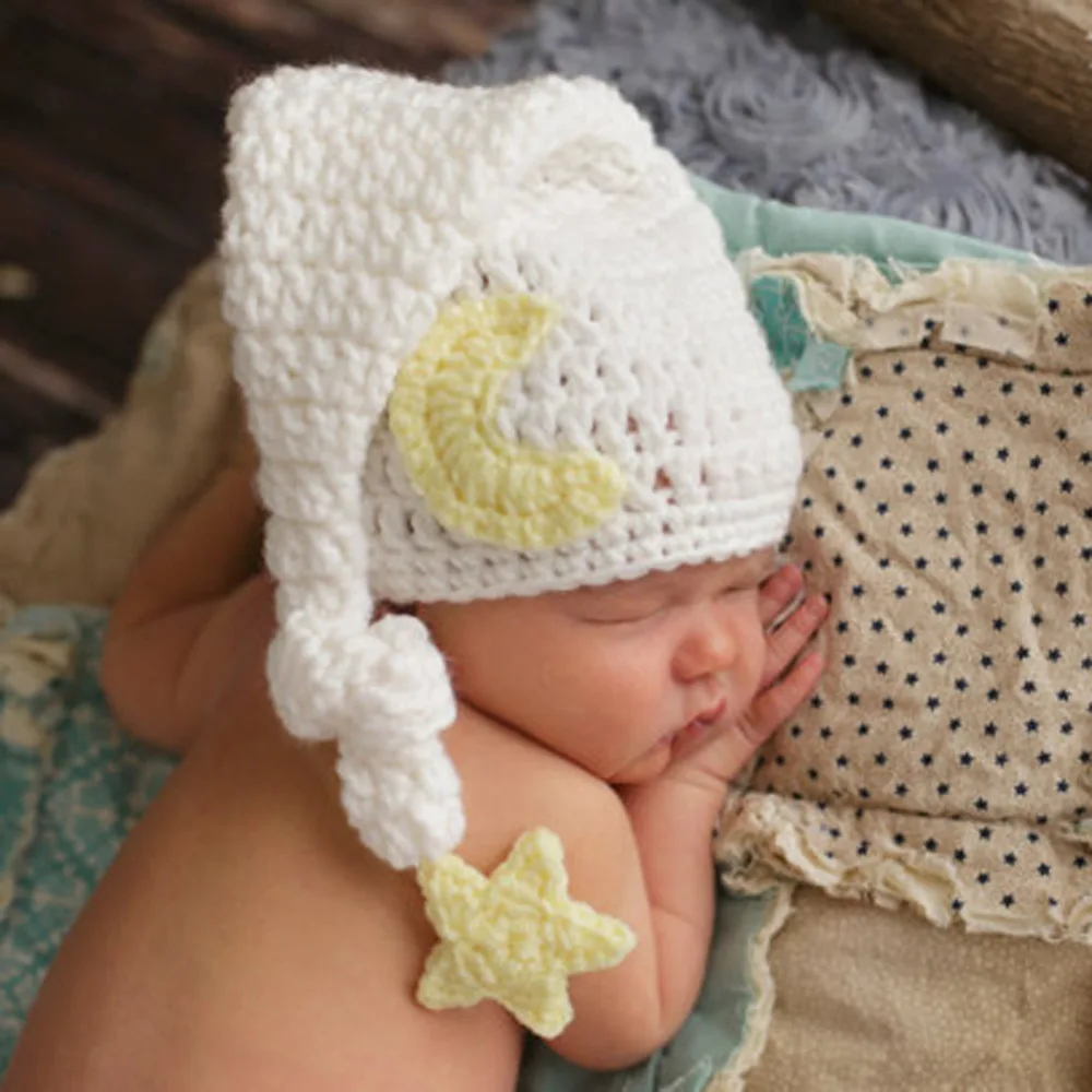 OkayMom новорожденный реквизит для фотосессии детская трикотажная длинная шапка с хвостом крючком Звезда Кепка Сейлор Мун для фотосессии детский альбом подарочные аксессуары