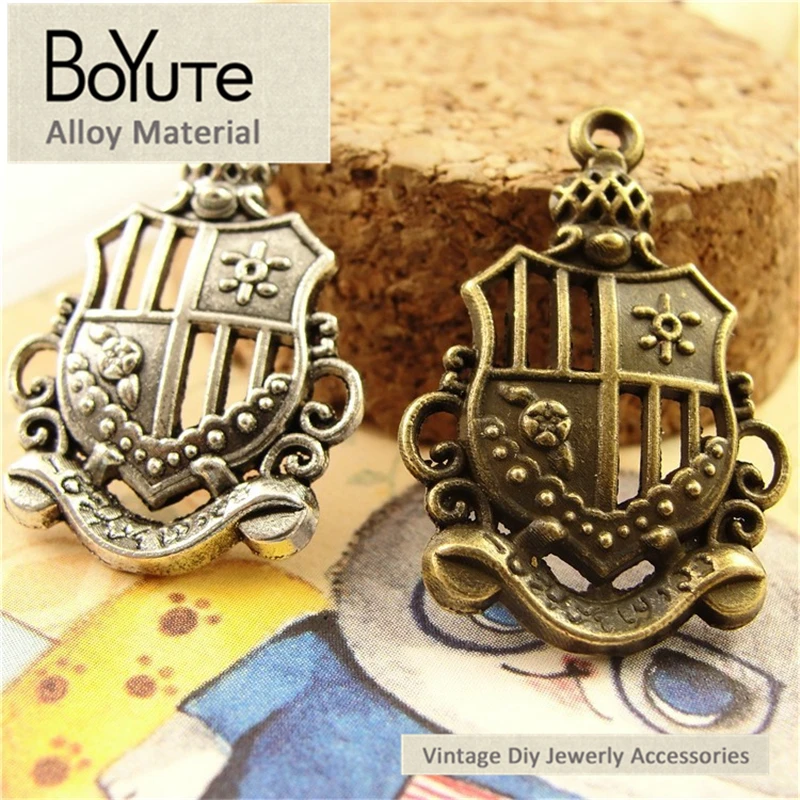 BoYuTe (40 Pieces/Lot) 45*32MM Vintage Style Antique Bronze Plated Metal Big Crown Pendant for Jewelry Making | Украшения и