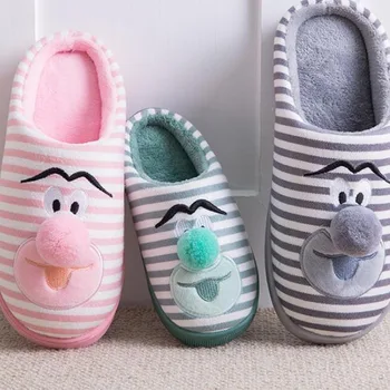 

sell new Cotton slippers women's thick-soled autumn and winter cartoon home cute indoor non-slip warm wool slippers size35-44