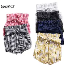 Loozykit/Новинка года; повседневные шорты для маленьких девочек; эластичная резинка на талии; однотонные штаны; От 1 до 6 лет
