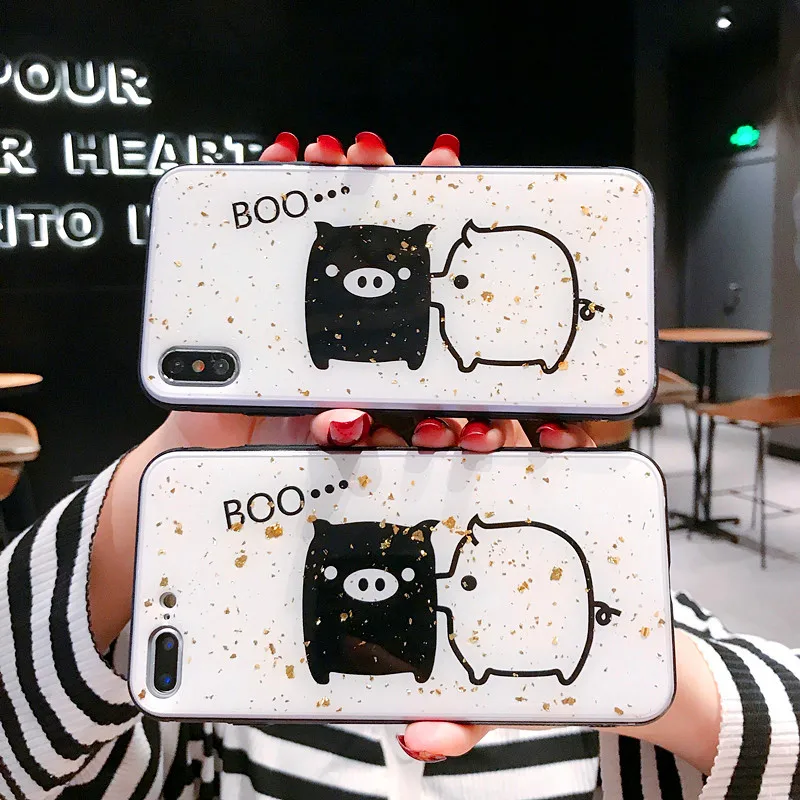 Прекрасная пара чехол для телефона iphone X Case Xs Max XR 6 S 7 8 плюс забавные мультфильм