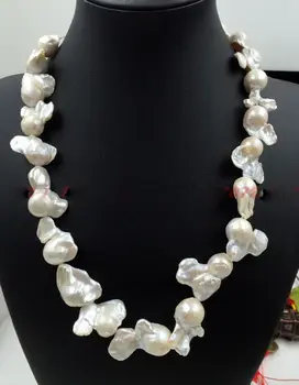 

18" Rear Huge AAA South sea white baroque 15-35MM Pearl Necklace