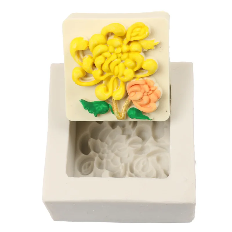 

Flower Shape DIY Candle Crafts Molds Cake Mold Easy 3D chrysanthemum Shaped Handmade Silicone Soap And Candle Mold