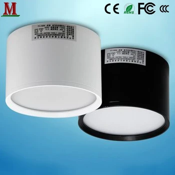 

LED surface mounted Canister light 9w15w dimmable round ceiling type spotlight black / white ceiling light